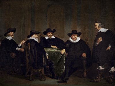 The Four Burgomasters of Amsterdam Learning of the Arrival of Maria de’ Medici on 1 September 1638 by Thomas de Keyser